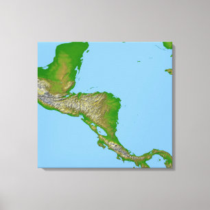 Topographische Ansicht von Mittelamerika Leinwanddruck