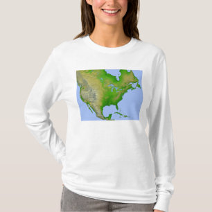 Topographische Ansicht von Nordamerika T-Shirt