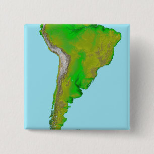 Topographische Ansicht von Südamerika Button