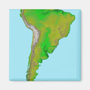 Topographische Ansicht von Südamerika Magnet