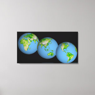 Topographische Ansichten der Welt Leinwanddruck