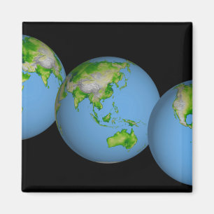 Topographische Ansichten der Welt Magnet