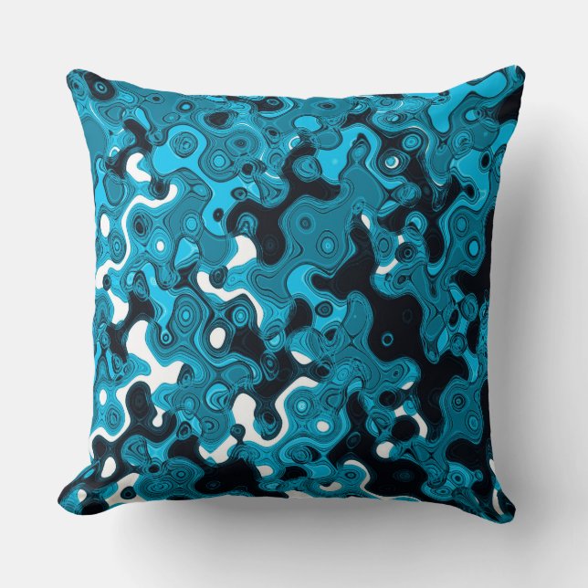 Topographische Blues Kissen (Vorderseite)