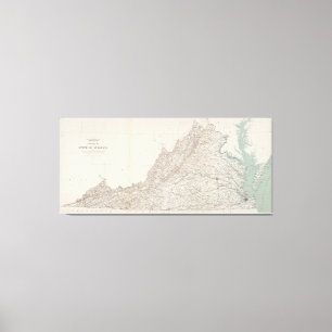 Topographische Karte des Staat von Virginia (1928) Leinwanddruck