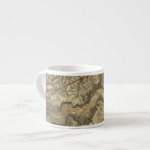 Topographische Karte des Yosemite-Tales 2 Espressotasse