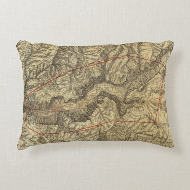 Topographische Karte des Yosemite-Tales 2 Zierkissen (Vorderseite)