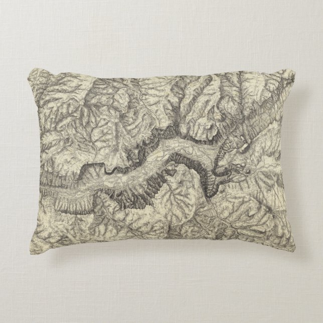 Topographische Karte des Yosemite-Tales Dekokissen (Vorderseite)