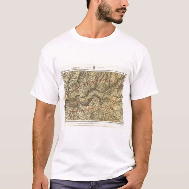 Topographische Karte des Yosemite-Tales T-Shirt (Vorderseite)