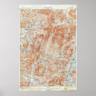Topographische Karte Vintager Schroon See-New York Poster