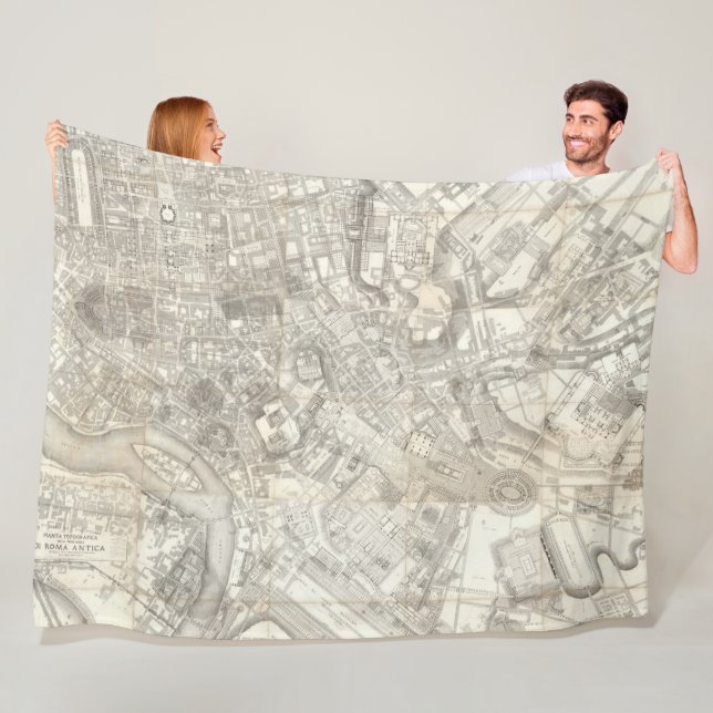 Topographische Karte von altem Rom, Italien Fleecedecke (Beispiel)