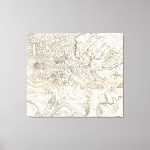 Topographische Karte von altem Rom, Italien Leinwanddruck