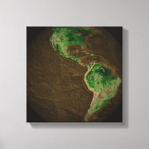 Topographische Karte von Erde Leinwanddruck