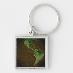 Topographische Karte von Erde Schlüsselanhänger