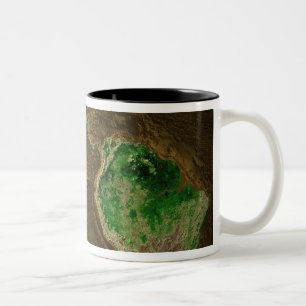 Topographische Karte von Erde Zweifarbige Tasse
