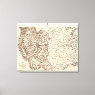 Topographische Karte von Fluss Mississipi Leinwanddruck