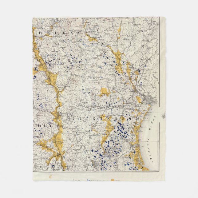 Topographische und Glazial- Karte des New Fleecedecke (Vorderseite)