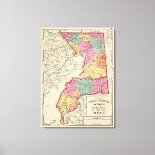 Topographischer Atlas von Maryland-Landkreisen 2 Leinwanddruck