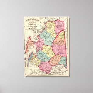 Topographischer Atlas von Maryland-Landkreisen 6 Leinwanddruck