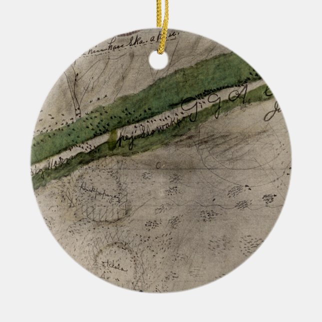 Topographisches Diagramm des Schlachtfeldes des Keramikornament (Vorne)