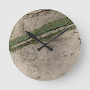 Topographisches Diagramm des Schlachtfeldes des Runde Wanduhr