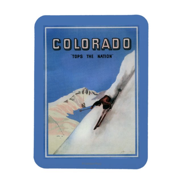 Tops the Nation - Skiing Promotionplakat Magnet (Vertikal)