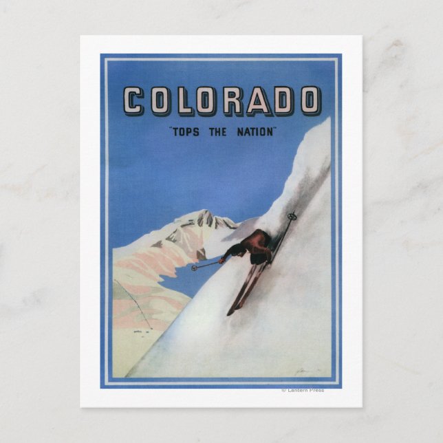 Tops the Nation - Skiing Promotionplakat Postkarte (Vorderseite)