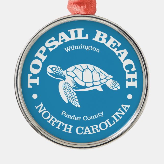 Topsail Beach (Meeresschildkröte) Ornament Aus Metall (Vorne)