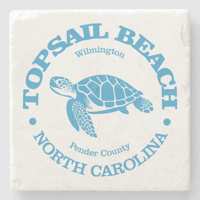 Topsail Beach (Meeresschildkröte) Steinuntersetzer (Vorderseite)