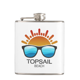 Topsail Beach North Carolina Sonnenbrille Flachmann