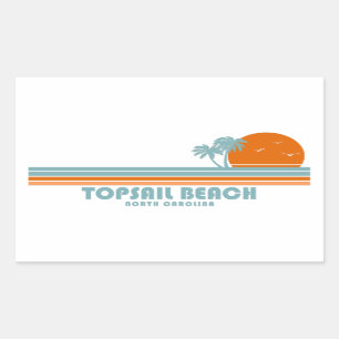 Topsail Beach North Carolina Sun Palmen Rechteckiger Aufkleber