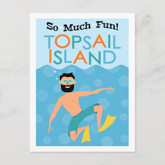 Topsail Island Fun Hipster Travel Postkarte (Vorderseite)