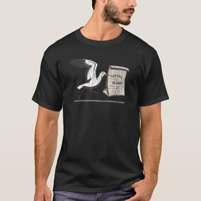 Topsail Island NC Summertime Vacationing Seagull L T-Shirt (Vorderseite)