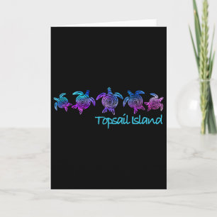 Topsail Island Strand Design Stammes-Schildkröten- Karte