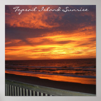Topsail Island Sunrise Print Poster