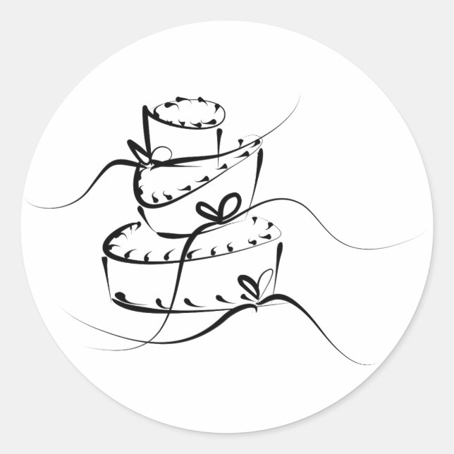 Topsy Turvy Wedding Cake Runder Aufkleber (Vorderseite)