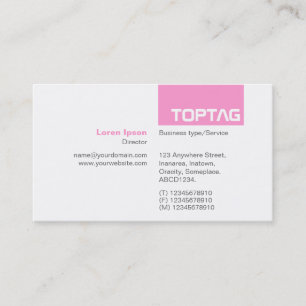 TopTag v2 - Rosa Visitenkarte