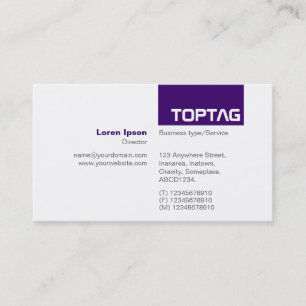 TopTag v2 - Tief Lila Visitenkarte