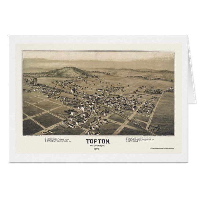 Topton, panoramische Karte PAs - 1893 (Vorderseite (Horizontal))