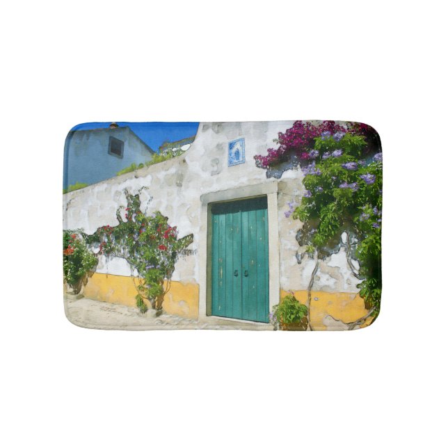 Tor aus grün-grünem Holz Badematte (Vorderseite)