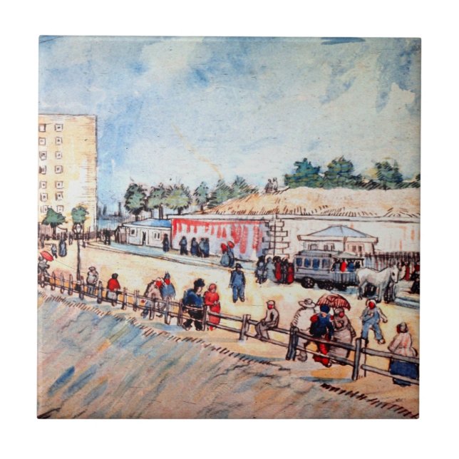 Tor in den Pariser Ramparts von Vincent van Gogh Fliese (Vorderseite)