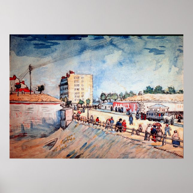 Tor in den Pariser Ramparts von Vincent van Gogh Poster (Vorne)