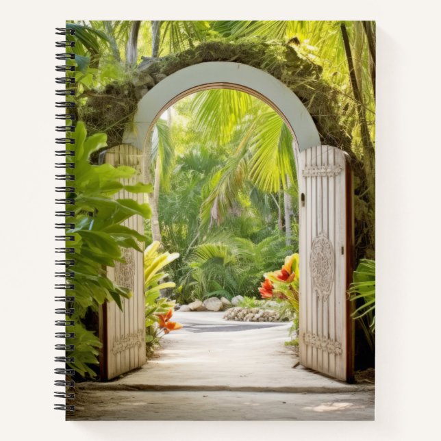 Tor In ruhiger Gartenanlage Entspannen Inspiriert Notizbuch (Vorderseite)