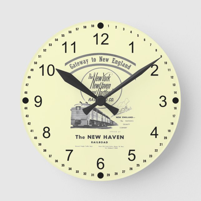Tor nach Neuengland, New Haven Railway Runde Wanduhr (Vorderseite)
