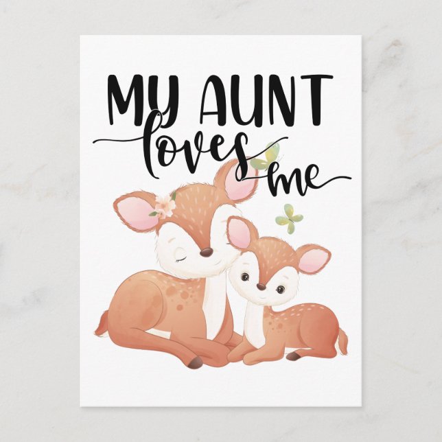 Tor und Fawn My Tante Lieben Postkarte (Vorderseite)