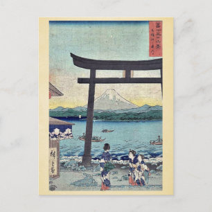 Tor zu Enoshima in Sagami durch Ando, Hiroshige Postkarte