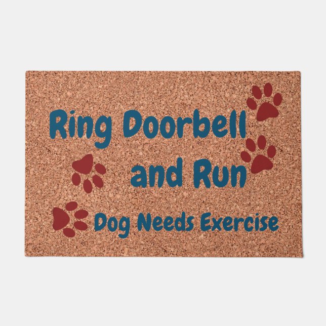 Tor zum Ring & Run Hund braucht Übung FUNNY Fußmatte (Vorderseite)