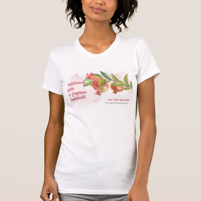 Torah Zitat für Sukkot Holiday Sukkah Wünsche T-Shirt (Vorderseite)
