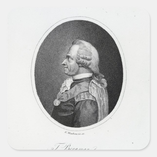Torbern Olof Bergman Quadratischer Aufkleber (Vorderseite)