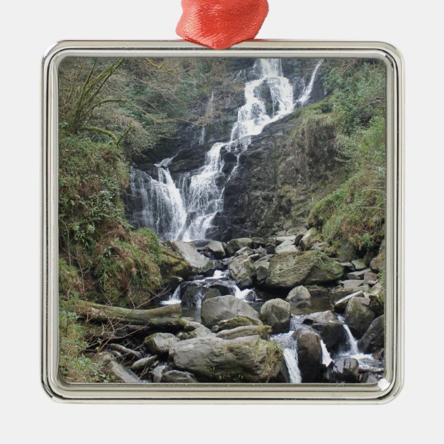 Torc Wasserfall, Killarney Irland Silbernes Ornament (Vorne)