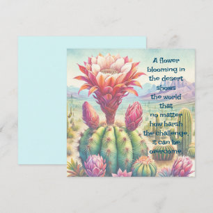 Torch Cactus Blume & Quote Karte